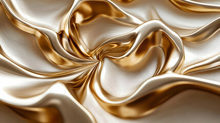 Golden Abstract 3D Render Swirls