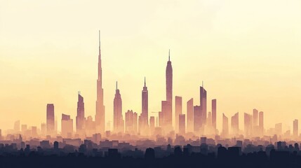 Fototapeta premium City Skyline vintage