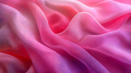 Obraz premium A Richly Colored Chiffon Fabric Flowing Gently in the Breeze and Filtering Sunlight