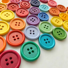 Fabrics with buttons are often used in sewing projects, creating stylish clothing