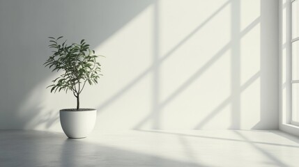 Minimalist Scene with Plant and Natural Light