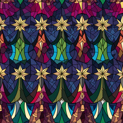 pattern with Christmas tree