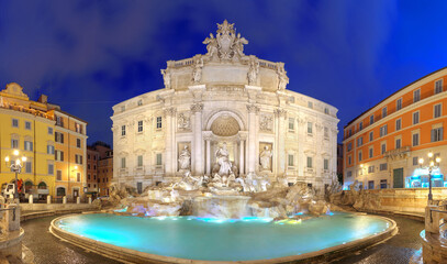 Fototapeta premium Rome, Lazio, Italy at the Trevi Fountain