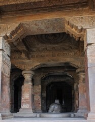 Obraz premium Badami Cave Temples are a complex of four cave temples located near the small town of Badami. Karnataka. India.
