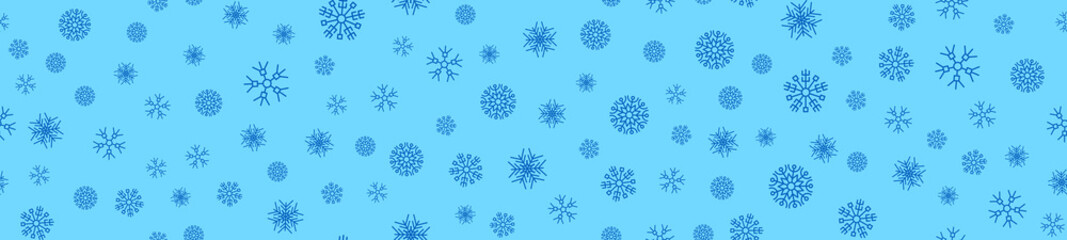 Fototapeta premium Winter seamless pattern with snowflakes