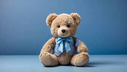 Obraz premium Soft Blue Teddy Bear on Floor