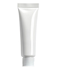 Plastic white tube bottle transparent PNG clipart isolated on white background.