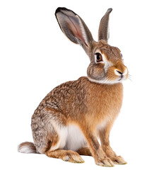 Obraz premium Brown rabbit transparent PNG clipart isolated on white background.