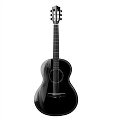 Acoustic guitar vector illustration on a white background