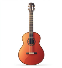 Naklejka premium Acoustic guitar vector illustration on a white background