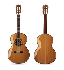 Obraz premium Acoustic guitar vector illustration on a white background