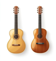 Obraz premium Acoustic guitar vector illustration on a white background