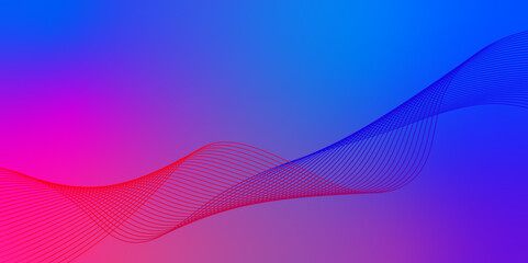 Abstract gradient background. Wave element for design. Digital frequency track equalizer. Stylized line art. Colorful shiny wave with lines created using blend tool.