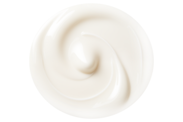 A smear of cream isolated on a transparent background.