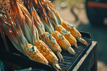 Artisan grilled corns with herb-infused butter 
