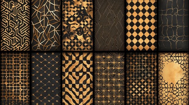 A collection of vector geometric patterns in various styles, showcasing versatility for design applications