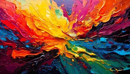 3D Abstract Painting with Vibrant Colors - Fantasy Concept Illustration