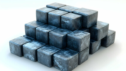 Fototapeta premium 3D Render Stacked Cubes Abstract Background