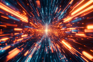 Obraz premium A wormhole in space with many lights coming out of it