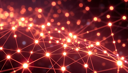 "Dynamic Background of Glowing Interconnected Nodes and Lines Representing a Futuristic Digital Network – Perfect for AI, Connectivity, Blockchain, and Advanced Technology Visual Concepts"