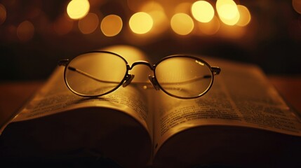 Glasses on an Open Book