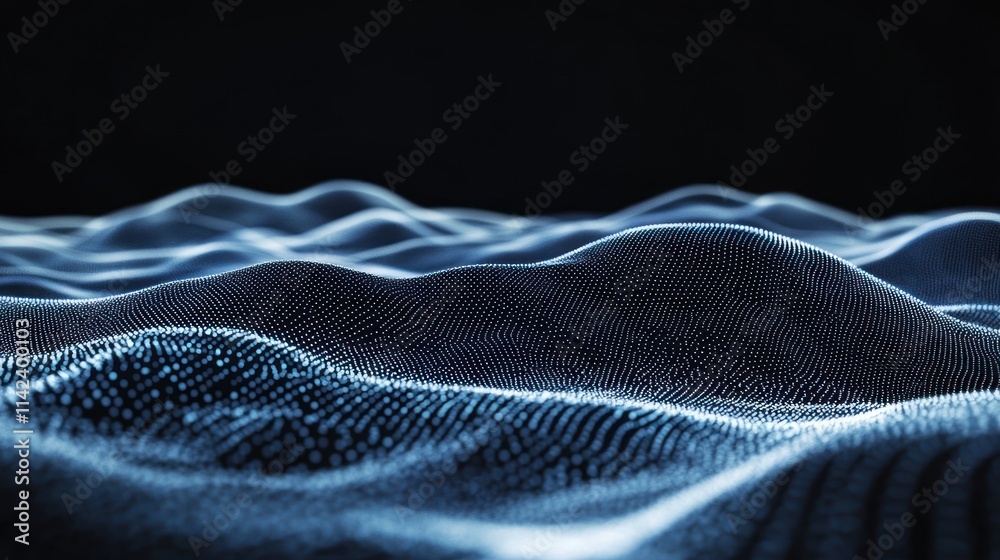 Poster abstract background with moving dots and lines, forming an intricate network connection structure,