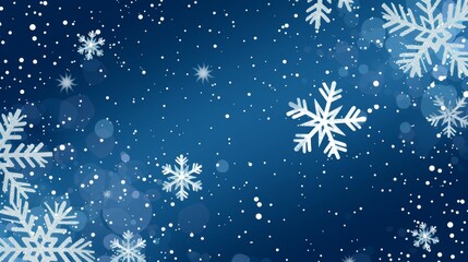 Delicate winter snowflakes gracefully falling through a serene night sky filled with twinkling stars and soft glows of light