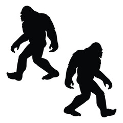 Bigfoot Silhouette, Bigfoot Vector Silhouette, Bigfoot cartoon Silhouette, Bigfoot illustration, Bigfoot icon Silhouette, Bigfoot Silhouette illustration
