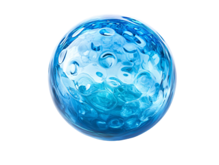 a blue ball with bubbles