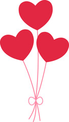 Heart Shaped Holiday Balloon flat vector Cartoon.
Isolated heart balloon icon.
For celebrating Valentine's Day, wedding,Mother's Day, anniversaries and birthdays.
Transparent background.