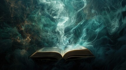 Mystical Book and Smoke
