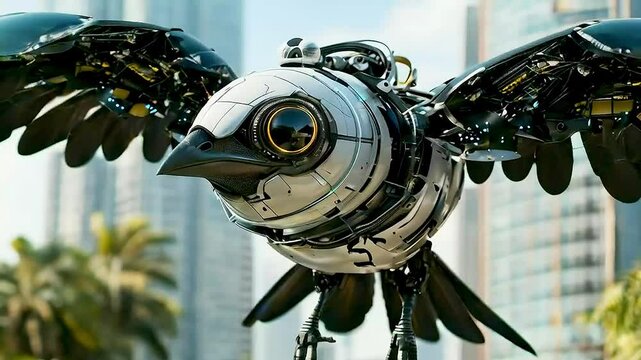 a bird made from mechanical parts