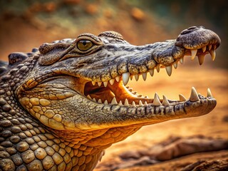 Fototapeta premium African Crocodile Coloring Pages: Realistic Reptile Illustrations for Kids & Adults