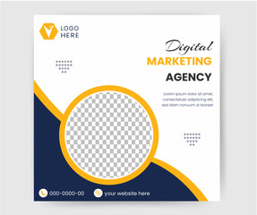 Digital business marketing banner for social media post template. Business social media post banner template.