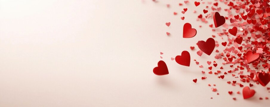 Love decoration with red hearts for valentine's day celebration