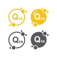 Coenzyme Q10 - icon, vector, symbol, sticker.