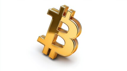 Fototapeta premium Golden Bitcoin Symbol Representing Cryptocurrency and Blockchain Technology