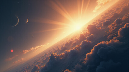 Abstract orange and blue background. Generative ai.