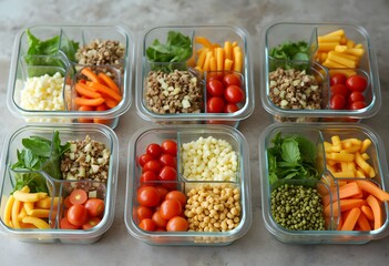 Organized Kitchen Counter with Colorful Food Containers