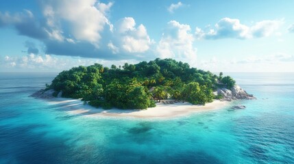 Fototapeta premium Tropical Paradise Island: A Secluded Getaway