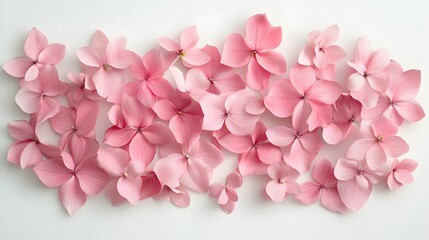 Delicate Pink Hydrangea Petals Arranged Artistically