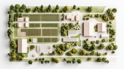 Detailed Blueprint of Vineyard Layout with Grapevines, Irrigation, and Access Pathways for Optimal Harvest Efficiency, Photorealistic Design