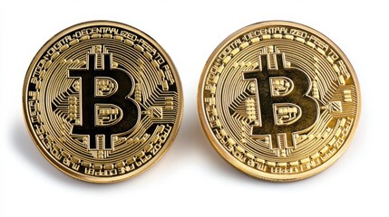 Golden Bitcoin Cryptocurrency Digital Finance Technology Money Concept