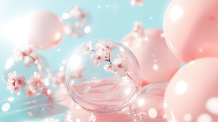 The petals and leaves of blossom flowers creating a beautiful composition