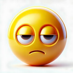 Fototapeta premium Round 3D Emoji of Exhausted Face in Yellow
