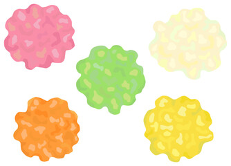 カラフルな金平糖のイラスト ベクター素材