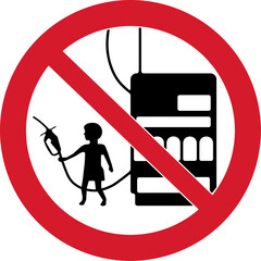 No child should operate a fuel dispenser © Warning signs