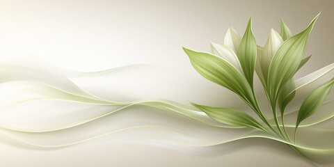 Contemporary green themed background with a plant