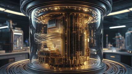Giant Quantum Computer Showcasing Quantum Computing and Advanced Quantum Technology