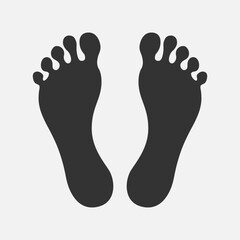 Human bare feet graphic icon. Footprints sign isolated on white background. Vector illustration